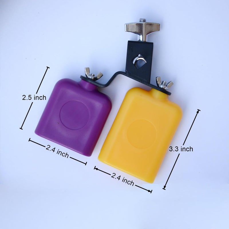 mocrcrel Plastic Musical Jam Block, Latin Percussion Instrument, Yellow-Purple，Hand Percussion (Yellow-Purple) - Image 5